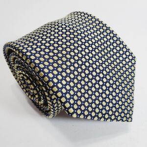 Club Room Gold Geometric Men's Pointed Silk Necktie Jacquard Fabric 59x3.5"